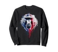 Drapeau américain Singe Babouin USA Drip Graffiti Patriotisme Sweatshirt