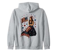 Drapeau américain sirène 4 Juillet pour Femmes et Filles Sweat à Capuche