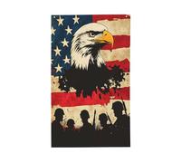 Drapeau américain soldats silhouette d'aigle pour cour, maison, bannière de vœux avec œillets, décoration d'intérieur et d'extérieur