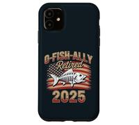 Drapeau américain squelette poisson drôle pêcheur 2025 retraite Coque pour iPhone 11
