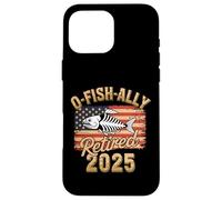 Drapeau américain squelette poisson drôle pêcheur 2025 retraite Coque pour iPhone 16 Pro Max