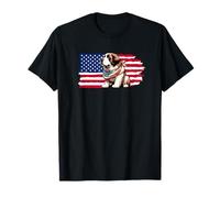 Drapeau américain St Bernard Dog - Funny 4th of July America T-Shirt
