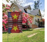 Drapeau américain texturé vietnamien double face 28 x 40 pouces, décoration extérieure pour jardin