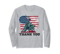 Drapeau américain « Thank You » des Soldats américains - Memorial Veterans Day Manche Longue