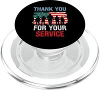 Drapeau américain « Thank You for Your Service » - Memorial Veterans Day PopSockets PopGrip pour MagSafe