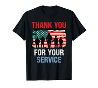 Drapeau américain « Thank You for Your Service » - Memorial Veterans Day T-Shirt Graphique avec Valeur