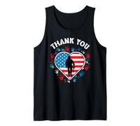Drapeau américain « Thank You Veterans Day » Cœur Militaire US Débardeur