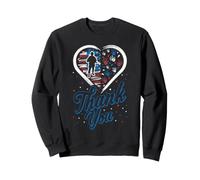 Drapeau américain « Thank You Veterans Day » Cœur Militaire US Sweatshirt