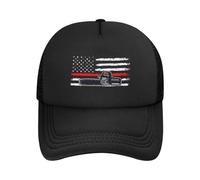 Drapeau Américain Thin Red Line, Pompier Forestier Unisexe Casquette Trucker Décontracté Casquette De Baseball Respirant Casquettes Snapback pour Été Toutes Les Saisons Randonnée