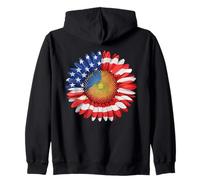 Drapeau américain tournesol 4 juillet Indépendance USA Day Sweat à Capuche