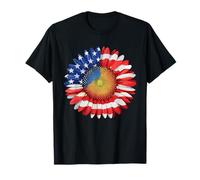 Drapeau américain tournesol 4 juillet Indépendance USA Day T-Shirt