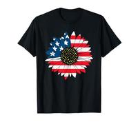 Drapeau américain Tournesol Amérique USA Citoyen Patriotique T-Shirt