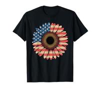 Drapeau américain Tournesol Amérique USA Citoyen Patriotique T-Shirt