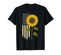 Drapeau américain Tournesol Amérique USA Citoyen Patriotique T-Shirt