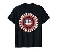 Drapeau américain Tournesol Amérique USA Citoyen Patriotique T-Shirt