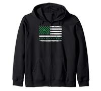 Drapeau américain Trèfle Jour de la Saint-Patrick Sweat à Capuche