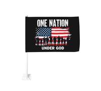 Drapeau américain « Une nation sous Dieu » avec clip de fenêtre pour voiture, protection solaire, bannière double face 30 x 45 cm pour camion