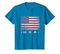 Drapeau américain USA 4 Juillet, Blanc, Bleu, Rouge, étoile, Rayure délavée T-Shirt