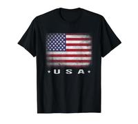 Drapeau américain USA 4 Juillet, Blanc, Bleu, Rouge, étoile, Rayure délavée T-Shirt Graphique avec Valeur