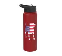Drapeau américain USA Staffy PitBull Stars Bully Stripes Stainless Steel Insulated Water Bottle