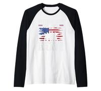 Drapeau américain Veteran Patriot Veterans Day Home of The Free Manche Raglan