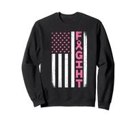 Drapeau américain Vieilli Ruban Rose Lutte Contre Le Cancer du Sein Sweatshirt