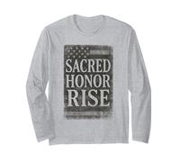 Drapeau américain Vieilli Sacred Honor Rise USA Patriotic Manche Longue