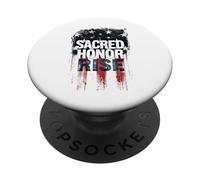Drapeau américain Vieilli Sacred Honor Rise USA Patriotic PopSockets PopGrip Adhésif