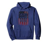 Drapeau américain Vieilli Sacred Honor Rise USA Patriotic Sweat à Capuche