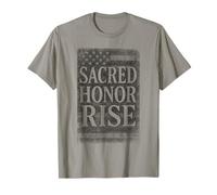 Drapeau américain Vieilli Sacred Honor Rise USA Patriotic T-Shirt