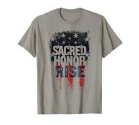 Drapeau américain Vieilli Sacred Honor Rise USA Patriotic T-Shirt
