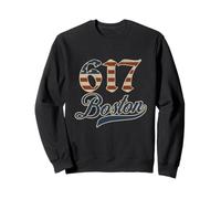 Drapeau américain Vintage Boston 617 Code régional Patriot USA Sweatshirt