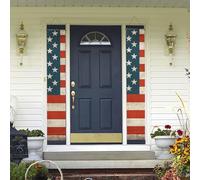 Drapeau américain vintage des États-Unis à suspendre pour porte de printemps et été - Bannière de porche « Happy Birthday » - Bannière de fête d'anniversaire - Panneau de porte d'entrée pour cour
