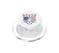 Drapeau américain Vintage du 4 Juillet Motif Cougar Lion PopSockets PopGrip pour MagSafe