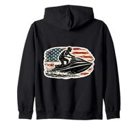 Drapeau américain Vintage Jet Ski Lover Jetskier Jetski Propriétaire Sweat à Capuche