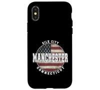 Drapeau américain Vintage Manchester Connecticut Coque pour iPhone X/XS