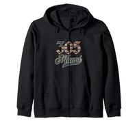 Drapeau américain Vintage Miami 305 Code régional Patriot USA Sweat à Capuche