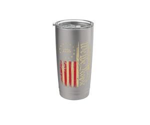 Drapeau Américain Vintage 'Nous le Peuple' Gobelet isotherme en acier inoxydable double paroi