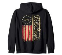 Drapeau Américain Vintage 'Nous Le Peuple' Sweat à Capuche