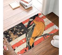 Drapeau Américain Vintage Oriole De Baltimore Welcome Paillassons Antidérapant Tapis De Bain Durable Tapis De Douche pour Couloir Salon Extérieur 40X60Cm