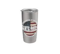 Drapeau américain vintage Santa Paula Californie Gobelet isotherme en acier inoxydable double paroi