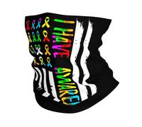 Drapeau Américain Vintage - Sensibilisation À l'Autisme Unisexe Cache Cou Élastique Foulard Thermique Écharpe Tube pour Hiver Yoga Vélo Randonnée
