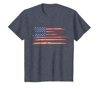 Drapeau américain Vintage usé, Style Graphique des États-Unis T-Shirt, Enfant, Bleu Chiné, 2 Ans