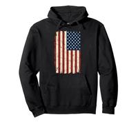 Drapeau américain Vintage Vieilli Vertical Patriotique Sweat à Capuche