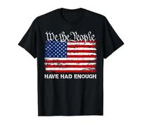 Drapeau américain Vintage « We The People Have Had Enough » T-Shirt Graphique avec Valeur, Homme, Noir, L