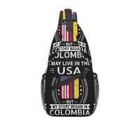 Drapeau Américano-Colombien Mon Histoire A Commencé En Colombie Sac Banane Pratique Pochette Epaule Léger Sac À Bandoulière Pour Excursion Camping Femme