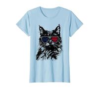 Drapeau Amérique du 4 Juillet du Somali T-Shirt, Femme, Bleu Céleste, XS