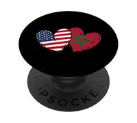 Drapeau Amérique Maroc Cœurs Américain Maroc PopSockets PopGrip Adhésif