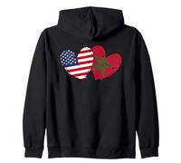 Drapeau Amérique Maroc Cœurs Américain Maroc Sweat à Capuche