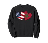 Drapeau Amérique Maroc Cœurs Américain Maroc Sweatshirt